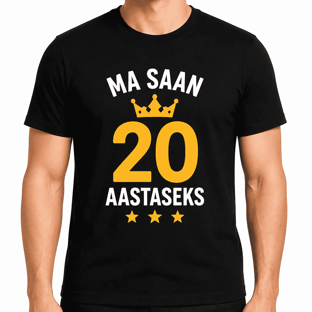 T-särk 20. sünnipäevaks – Ma saan 20 aastaseks