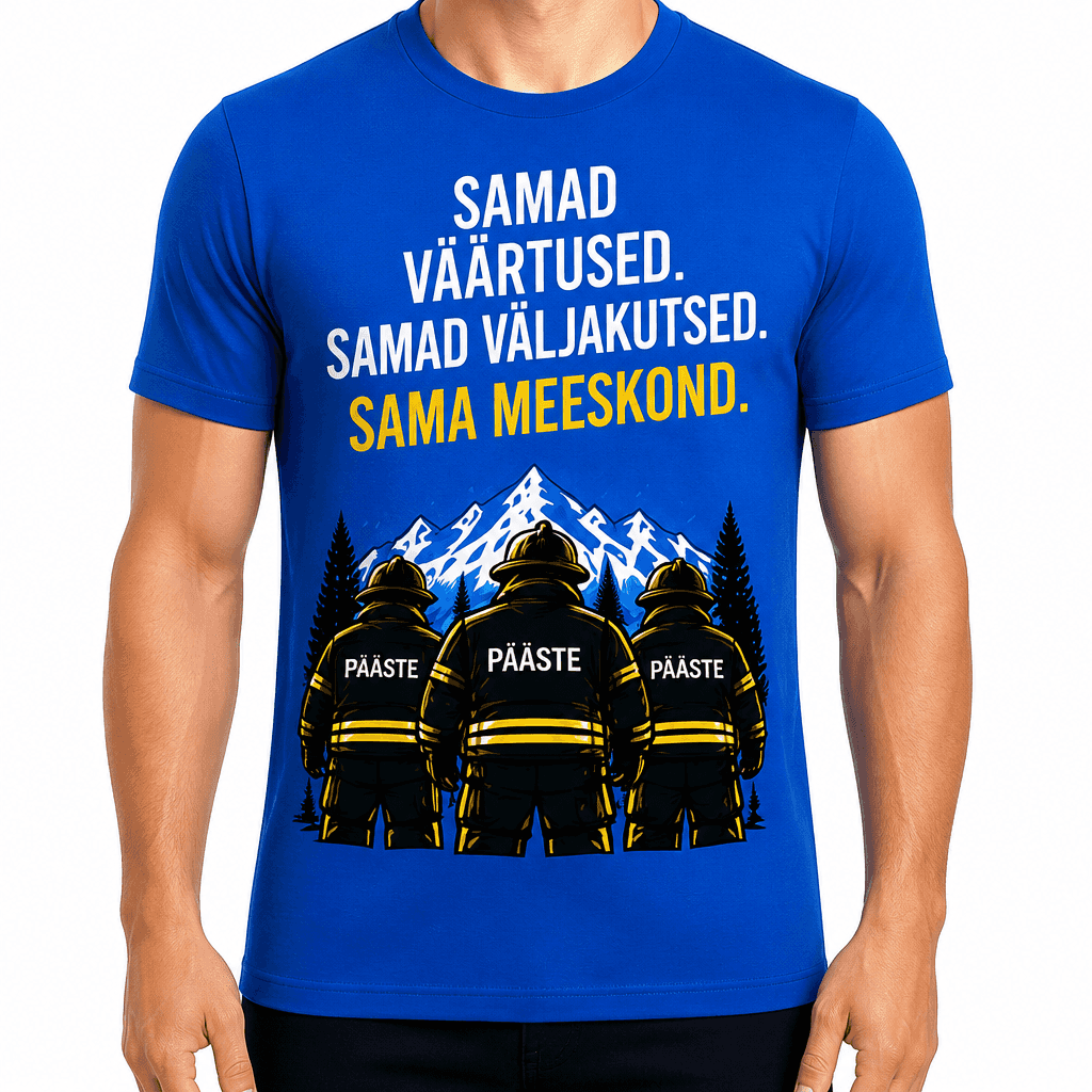 Tuletõrjuja T-särk – Samad väärtused. Samad väljakutsed. Sama meeskond.