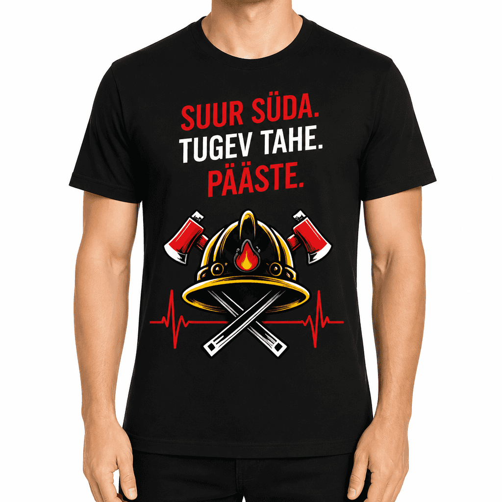 Tuletõrjuja T-särk – Suur süda. Tugev tahe. Pääste.