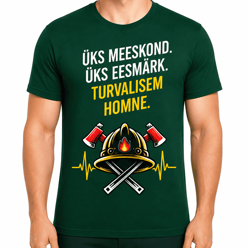Tuletõrjuja T-särk – Üks meeskond. Üks eesmärk. Turvalisem homne.