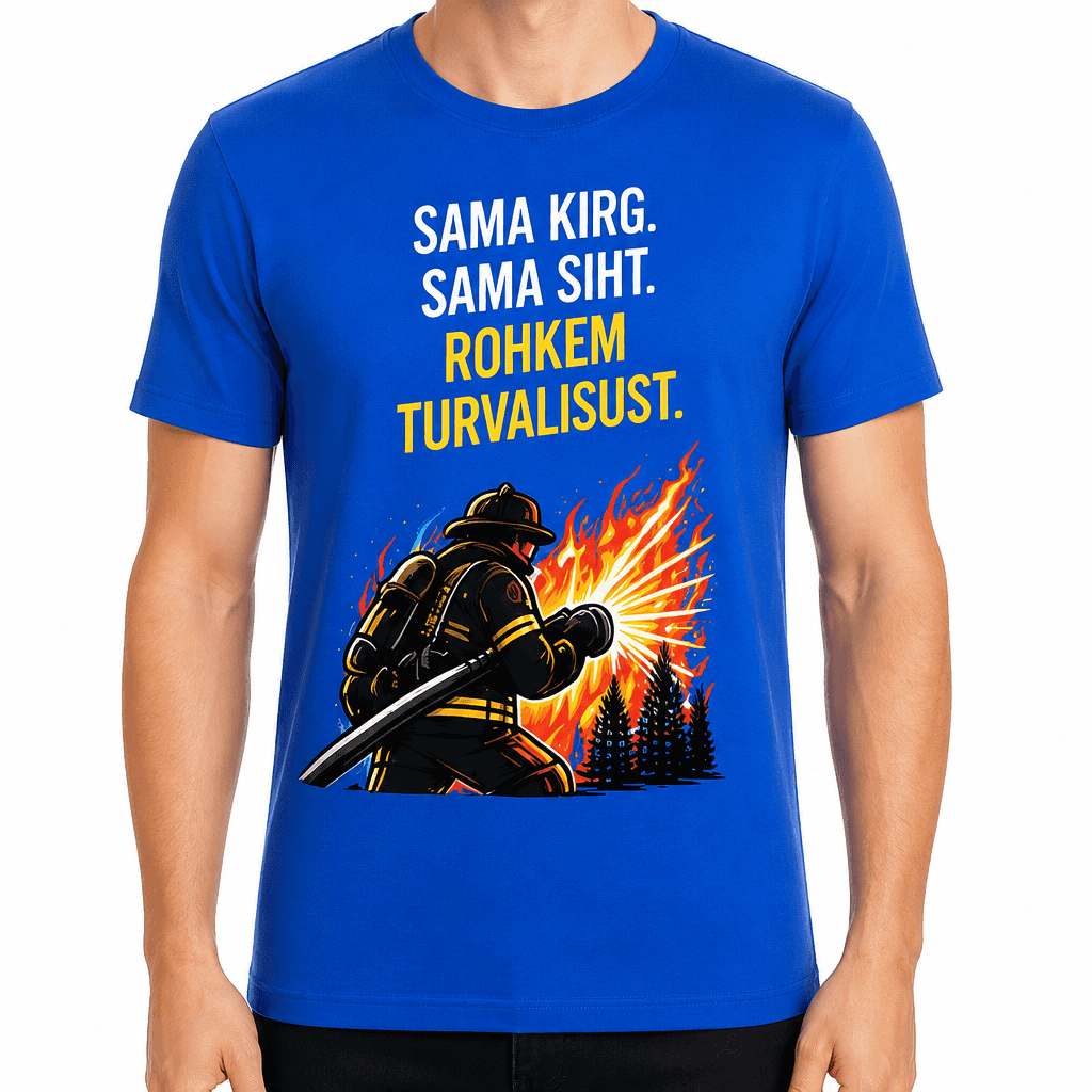 Tuletõrjuja T-särk – Sama kirg. Sama siht. Rohkem turvalisust.