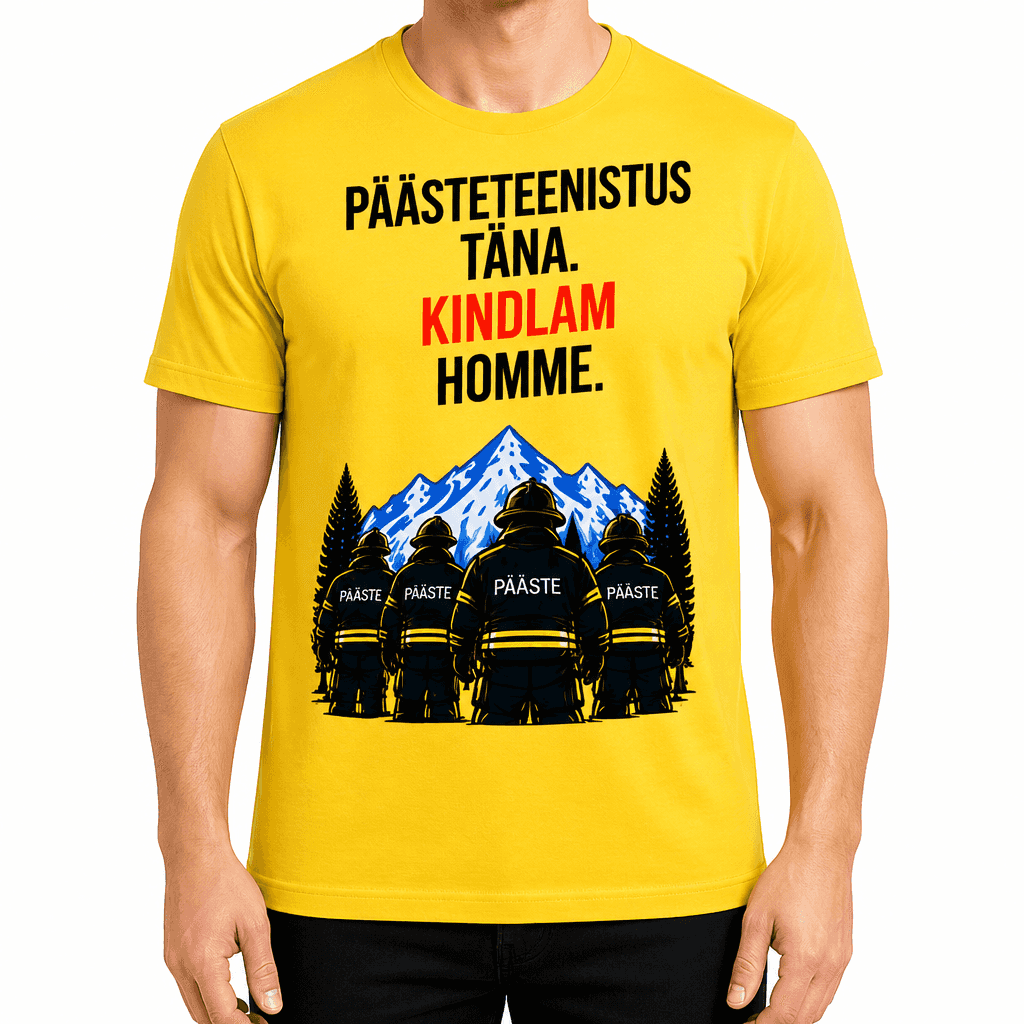Tuletõrjuja T-särk – Päästeteenistus täna. Kindlam homme.