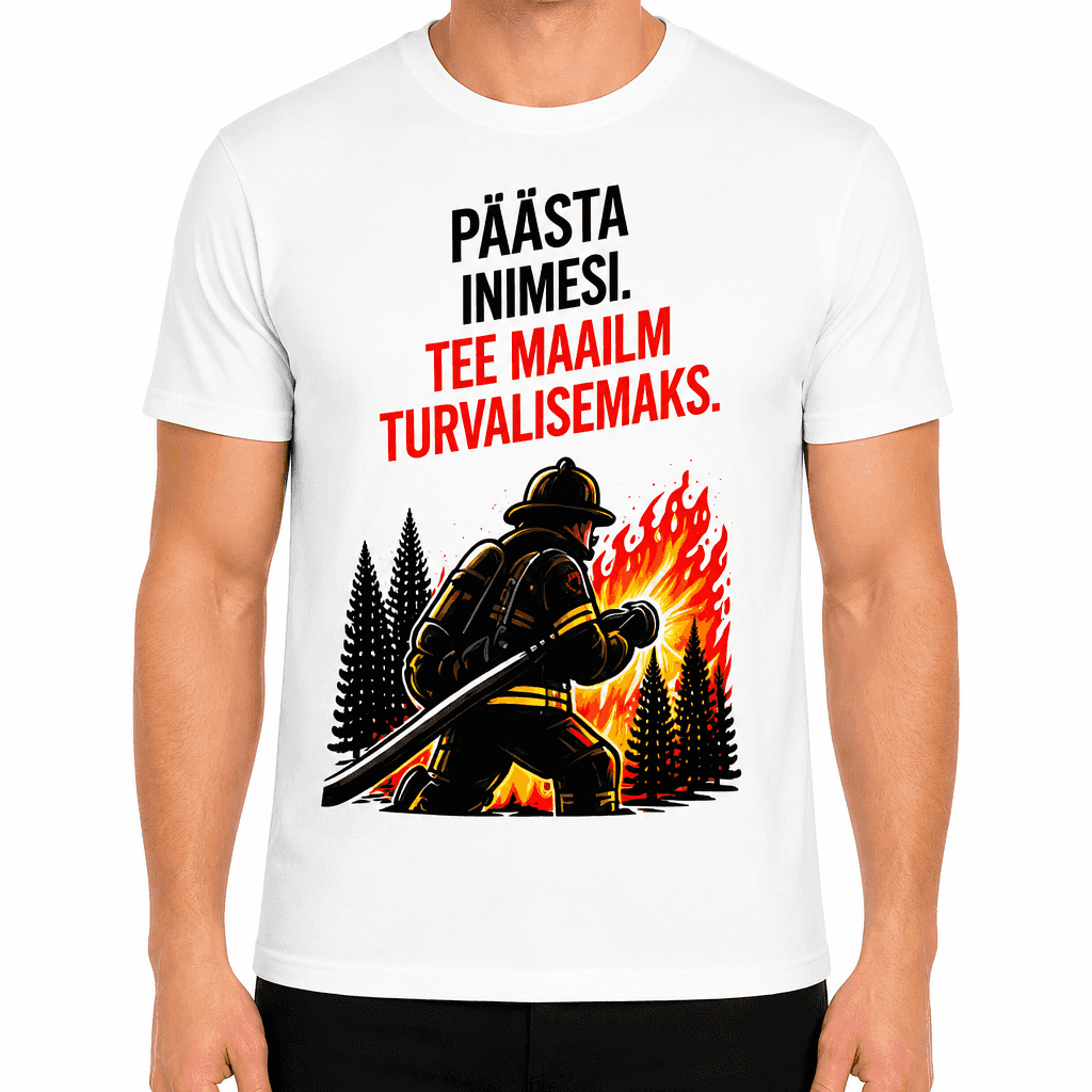 Tuletõrjuja T-särk – Päästa inimesi. Tee maailm turvalisemaks.