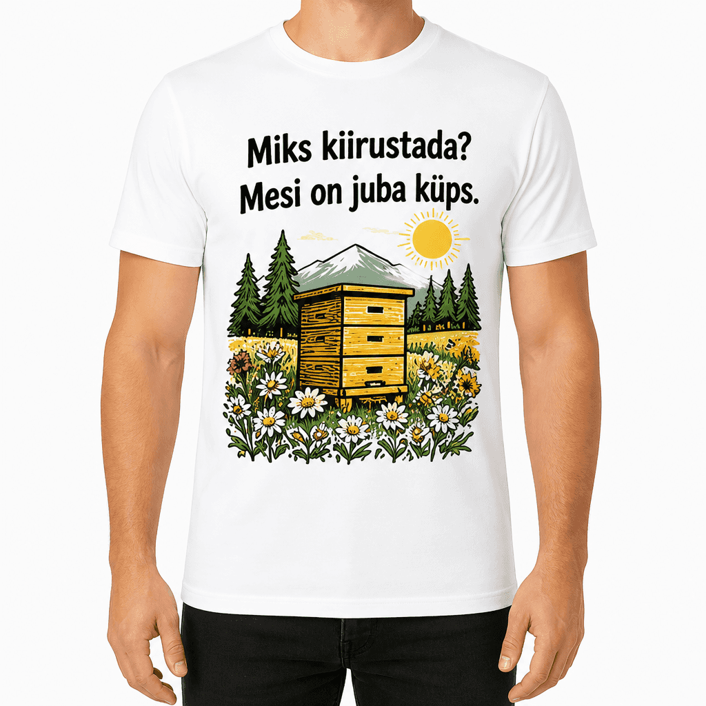 Mesiniku T-särk – Miks kiirustada? Mesi on juba küps.
