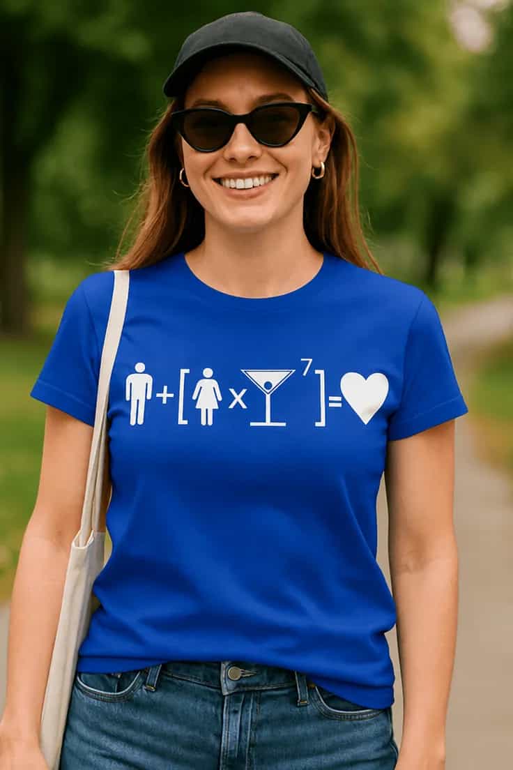 Naljakas T-särk Armastuse valem + [Y]♥