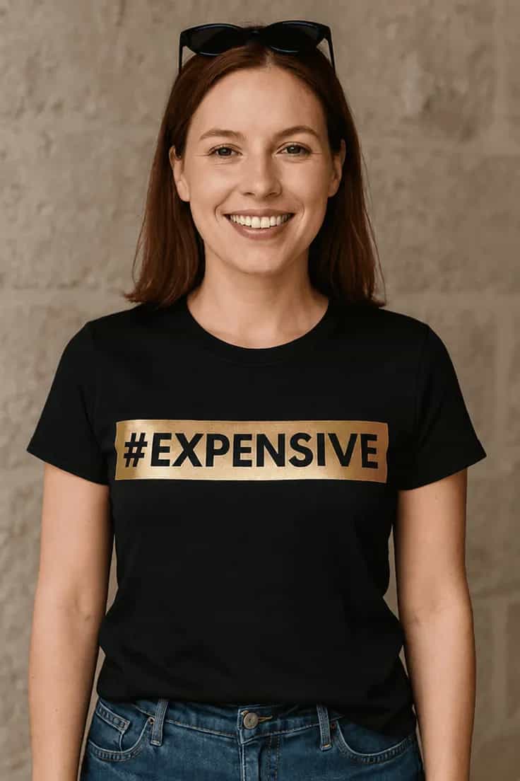 Naljakas T-särk Expensive tekstiga #EXPENSIVE