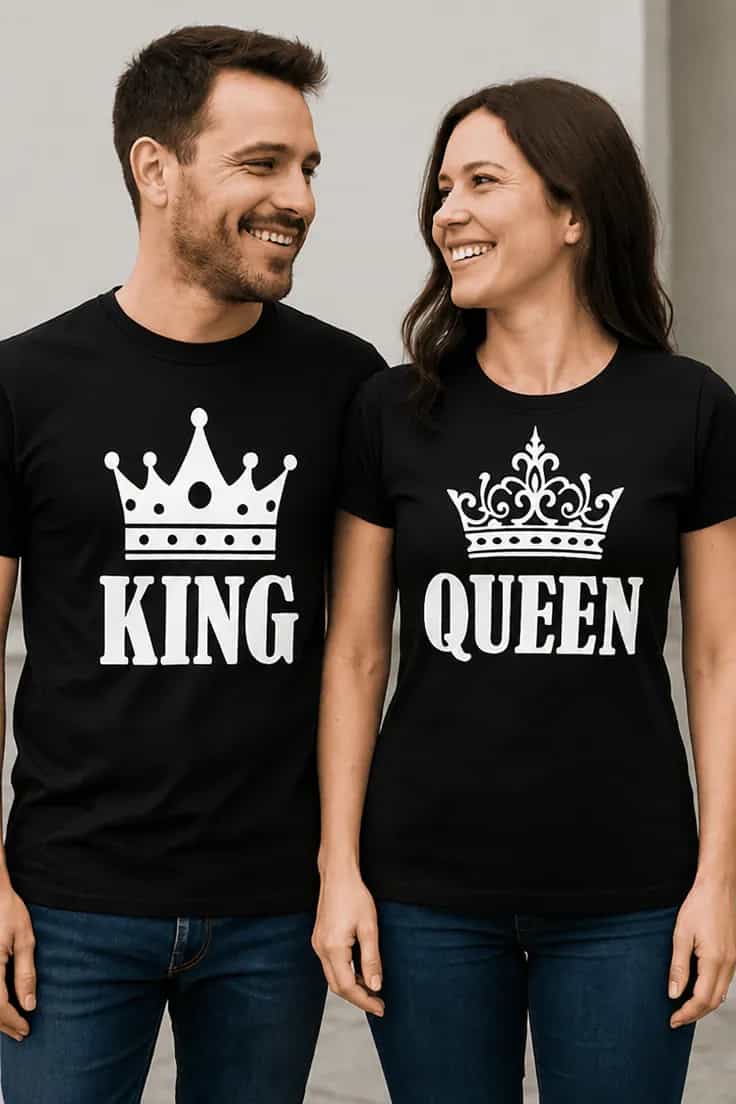 Naljakas T-särk King queen komplekt KING QUEEN