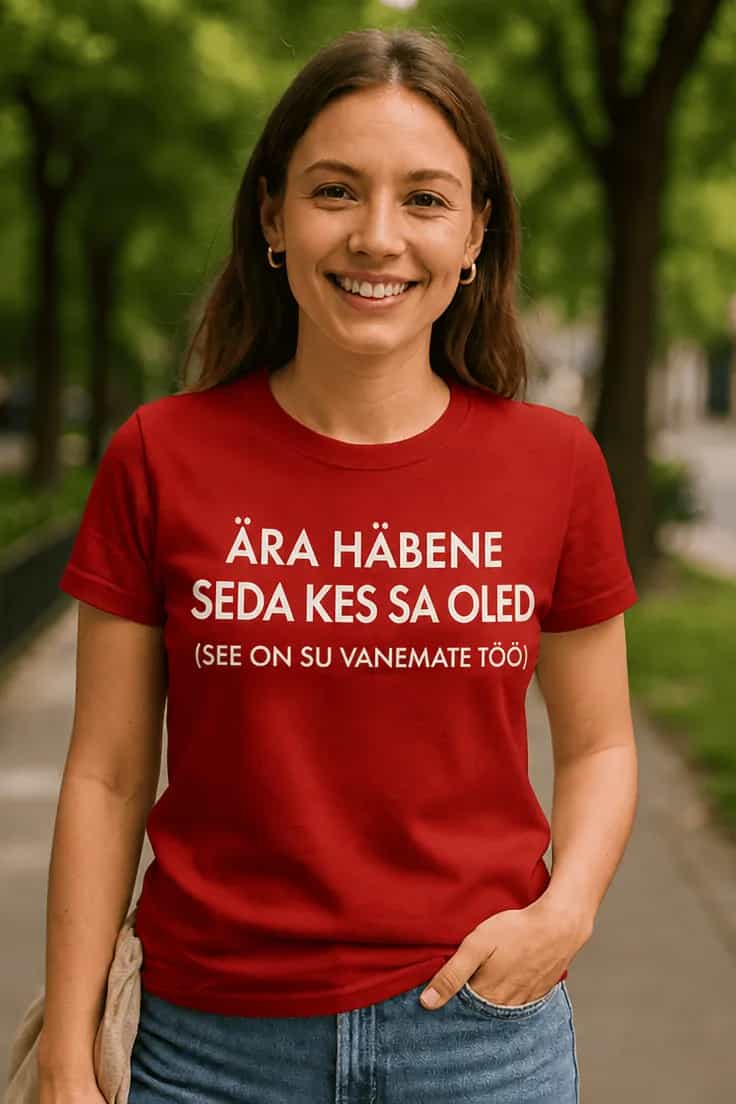 Naljakas T-särk „Ära häbene seda, kes sa oled“