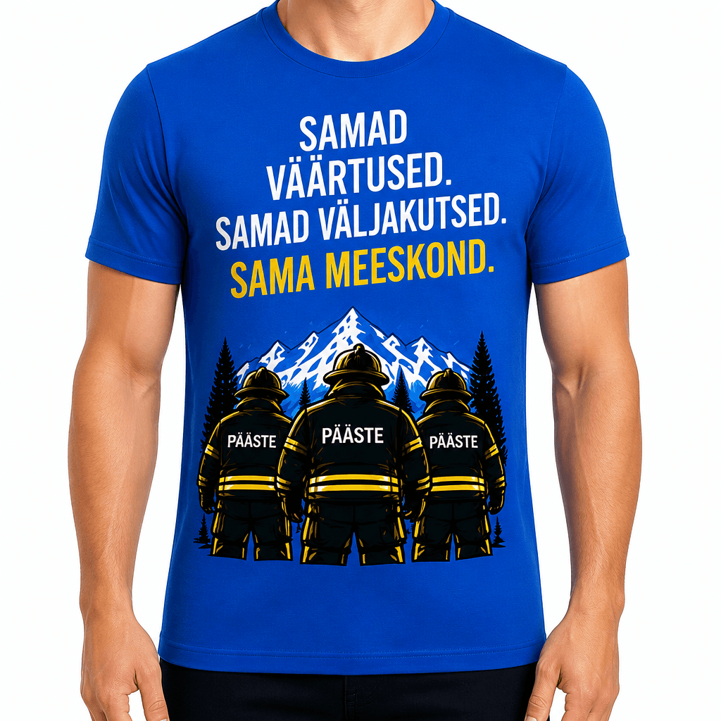 Tuletõrjuja T-särk – Samad väärtused. Samad väljakutsed. Sama meeskond.