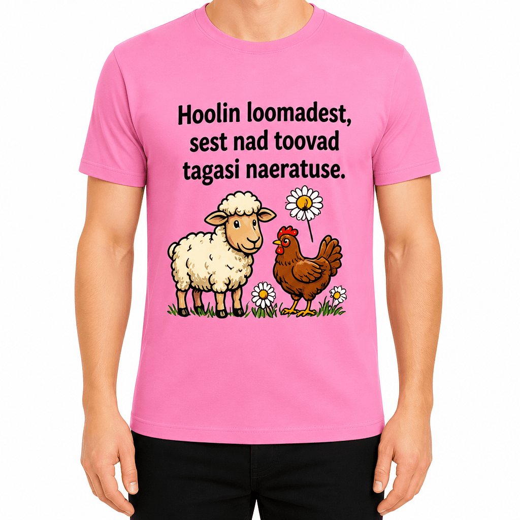 Talupidaja T-särk – Hoolin loomadest, sest nad toovad tagasi naeratuse.