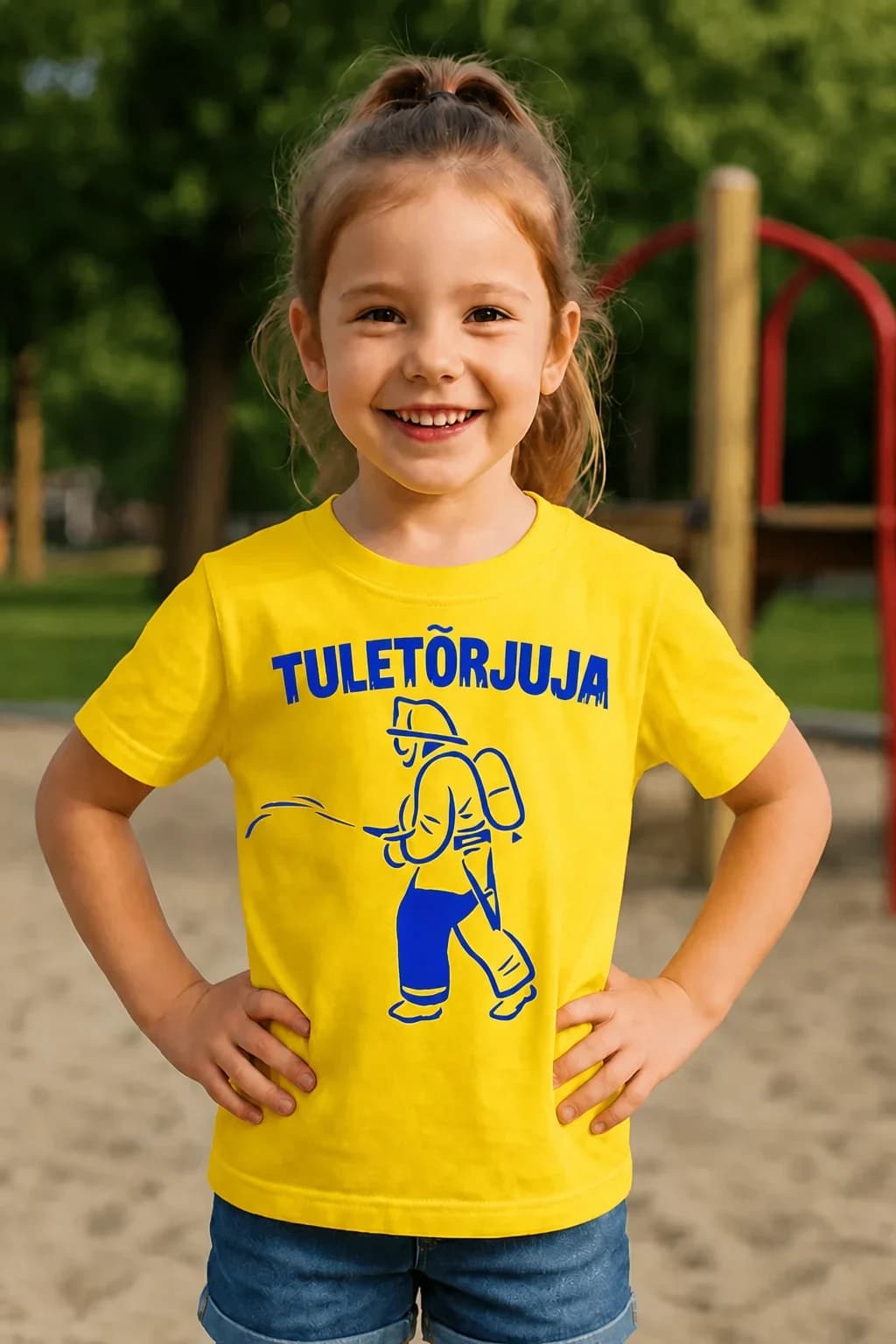 Laste T-särk „Tuletõrjuja“