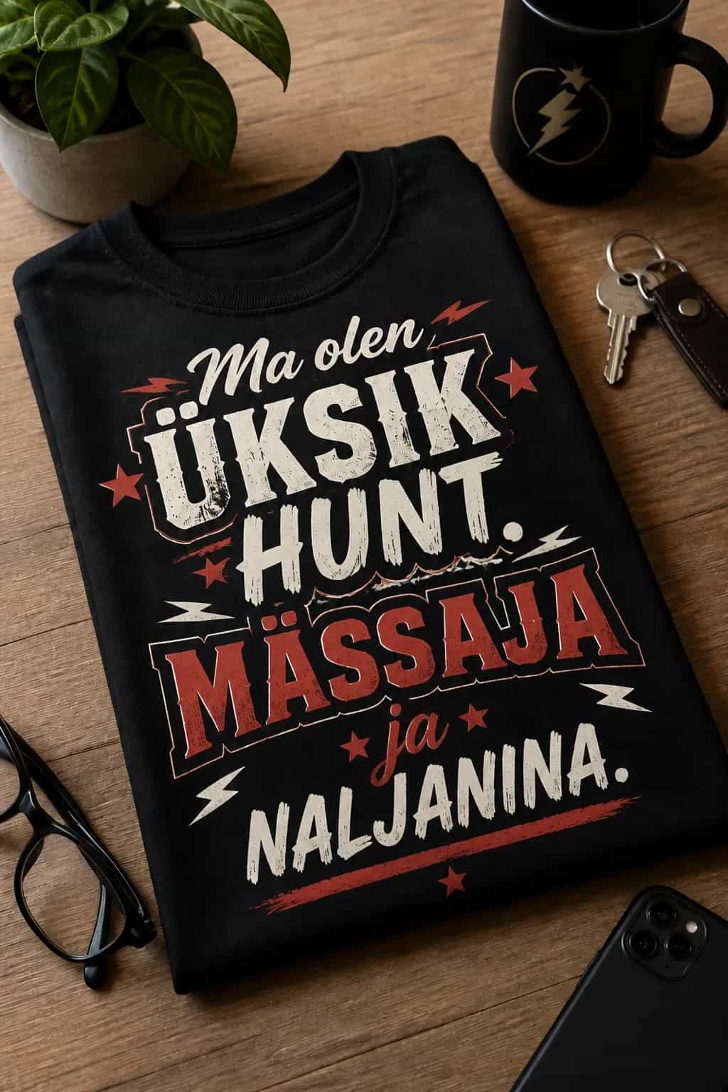 T-särk „Üksik hunt, mässaja ja naljanina“