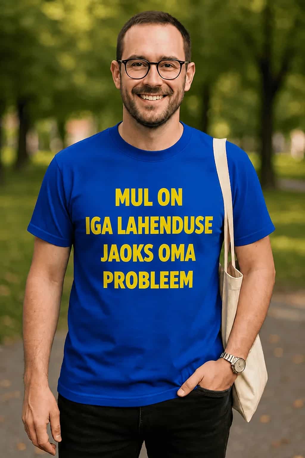 Naljakas T-särk „Iga lahenduse jaoks probleem“
