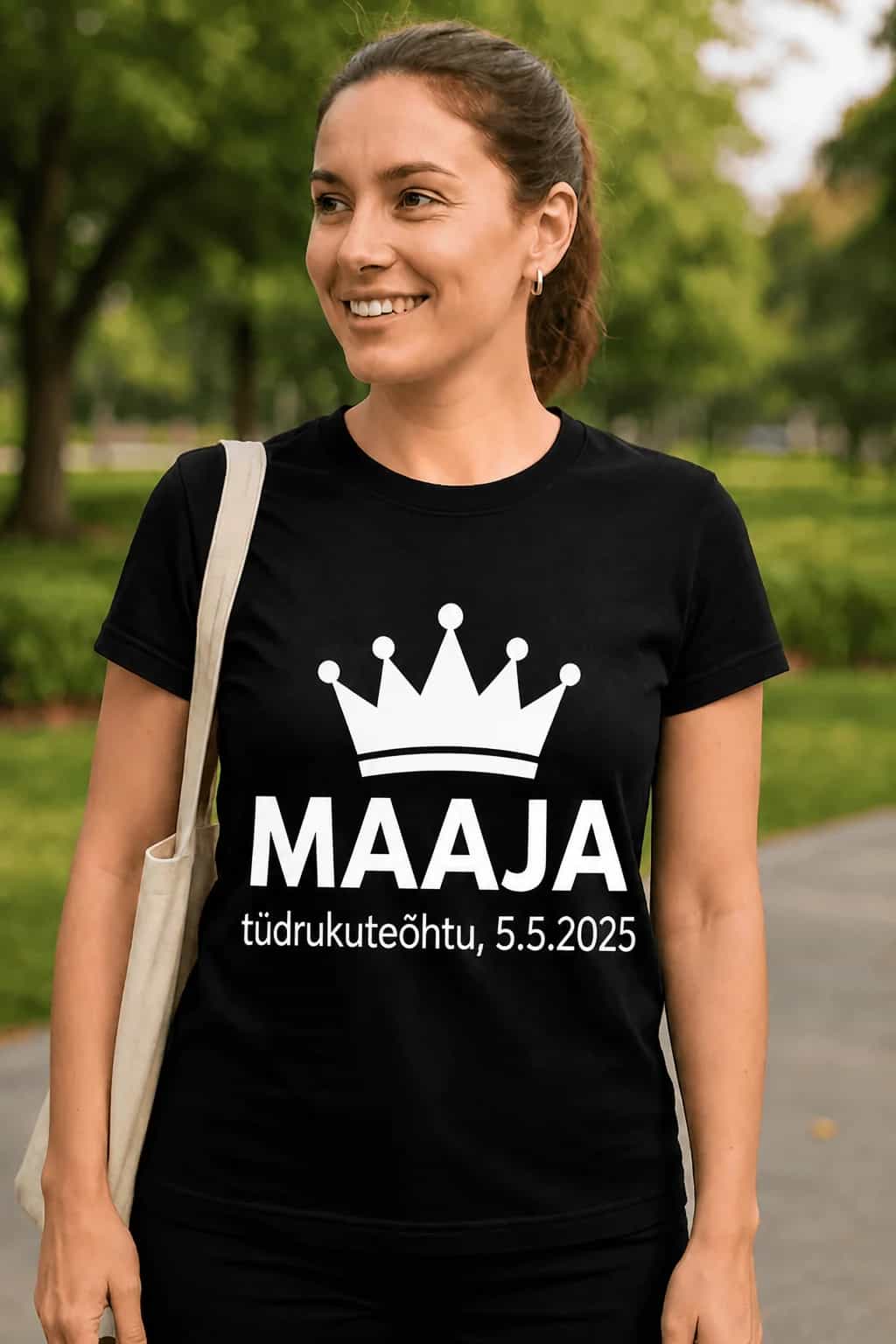 T-särk tüdrukuteõhtuks nime ja kuupäevaga
