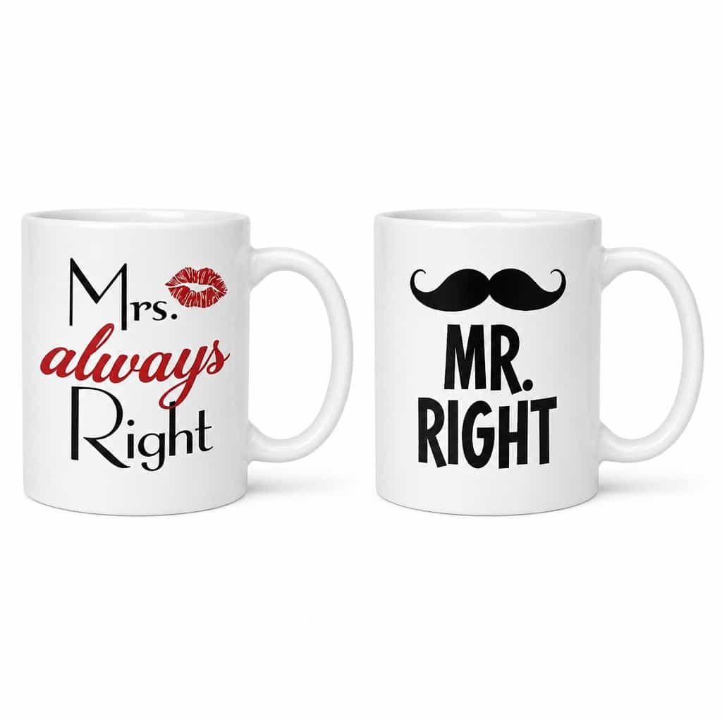 Naljakas kruus Mr ja Mrs Right – MR. Mrs. always Right RIGHT