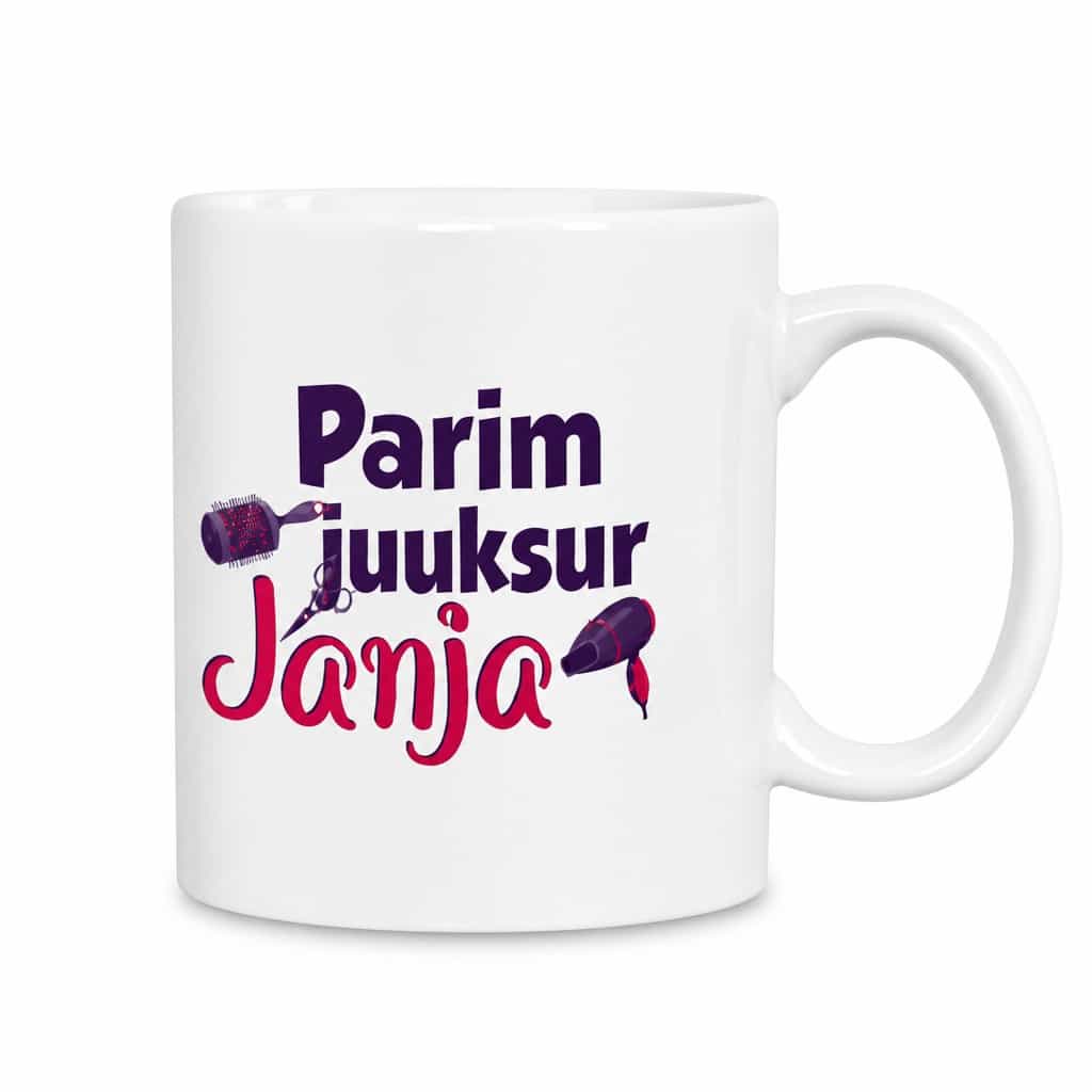 Naljakas kruus Parim juuksur nimega Janja