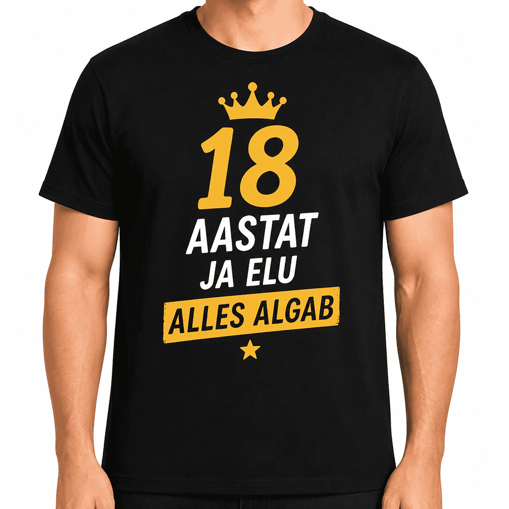 T-särk 18. sünnipäevaks – 18 aastat ja elu alles algab
