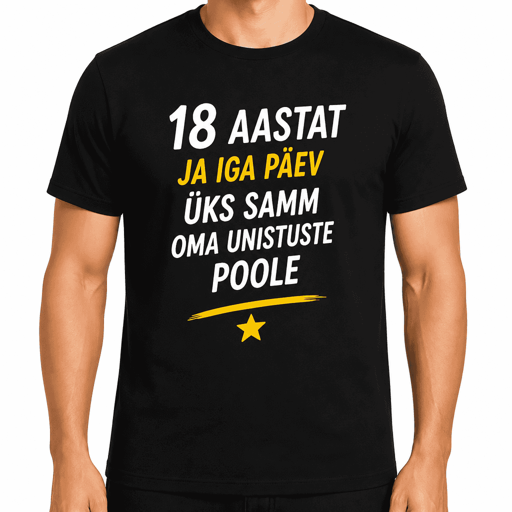 T-särk 18. sünnipäevaks – 18 aastat ja iga päev üks samm oma unistuste poole