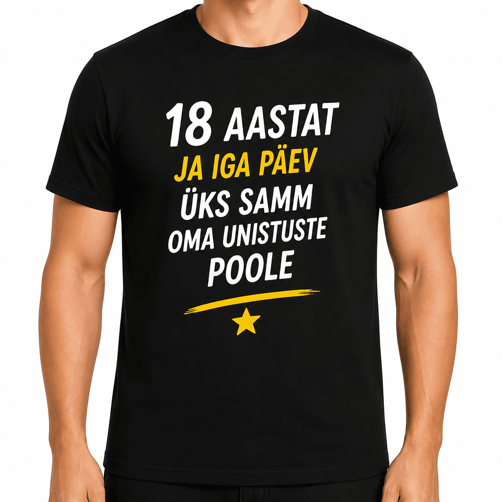 T-särk 18. sünnipäevaks – 18 aastat ja iga päev üks samm oma unistuste poole