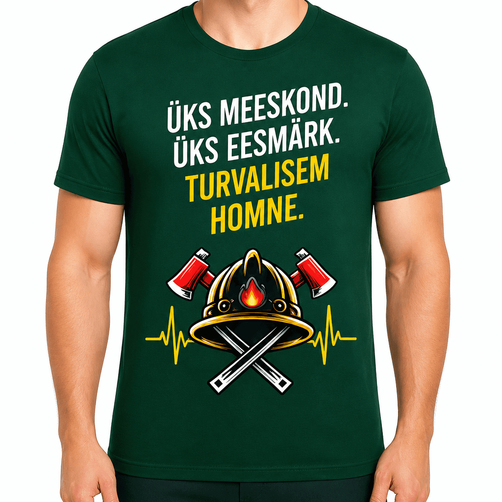 Tuletõrjuja T-särk – Üks meeskond. Üks eesmärk. Turvalisem homne.