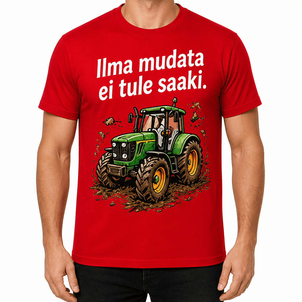 Talupidaja T-särk – Ilma mudata ei tule saaki.