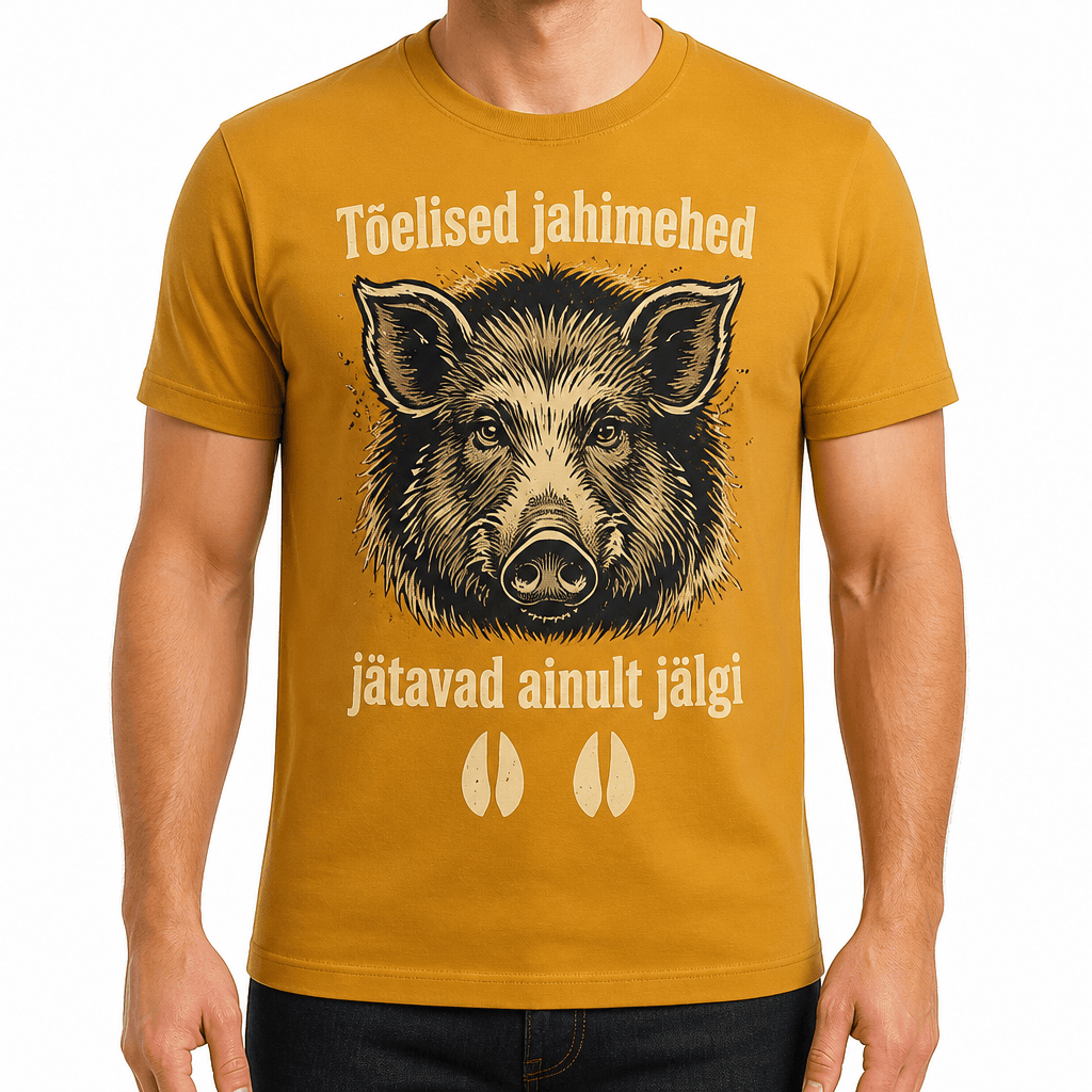 Jahimehe T-särk – Tõelised jahimehed jätavad ainult jälgi