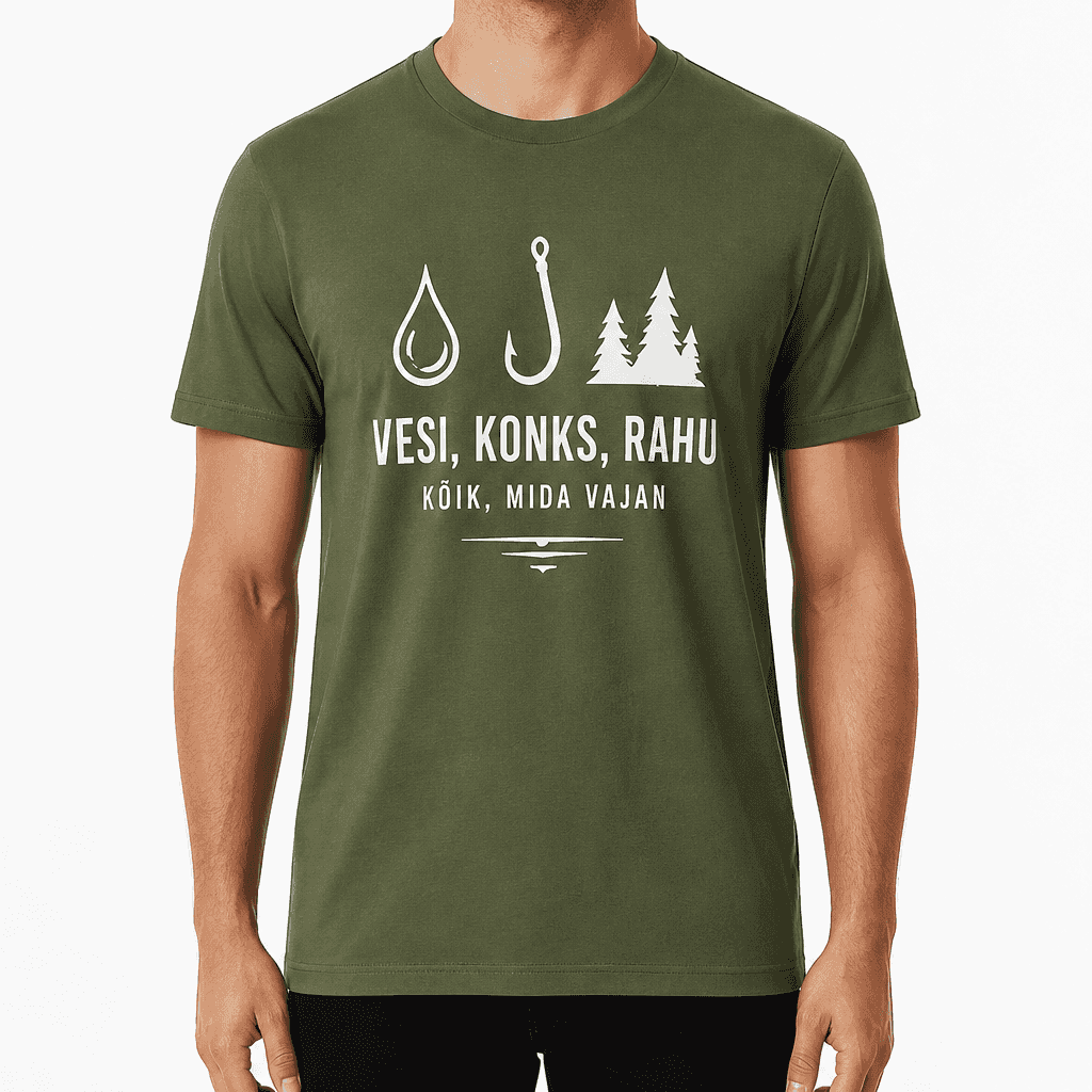 Kalamehe T-särk – Vesi, konks, rahu