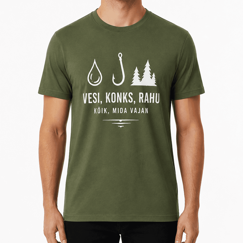 Kalamehe T-särk – Vesi, konks, rahu