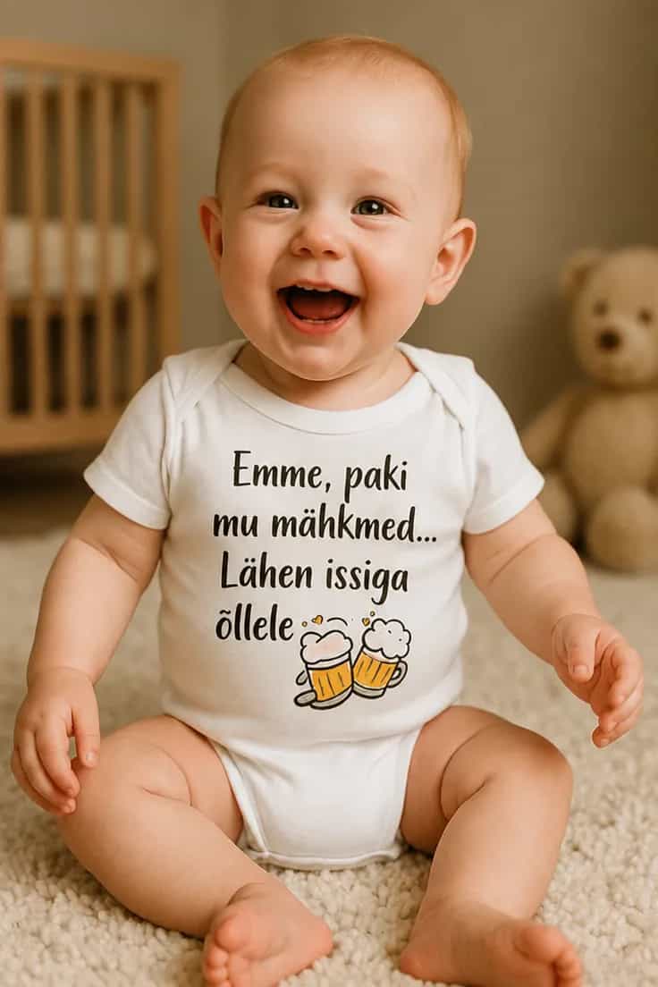 Beebi body Issiga õllele – Emme, paki mu mähkmed...