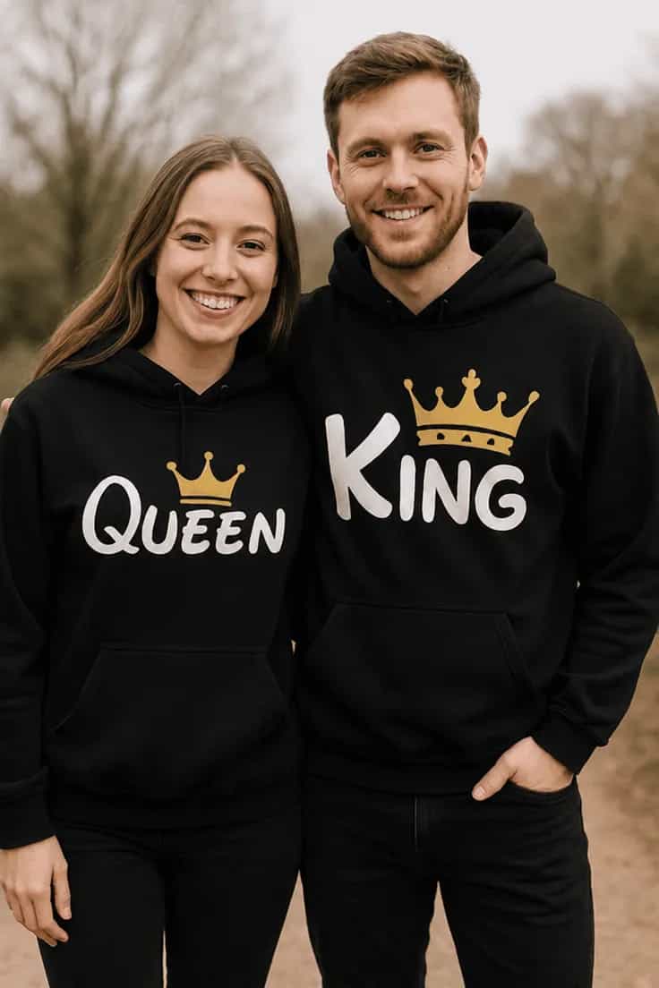 Kampsun King queen kahevärviline komplekt QUEEN KING
