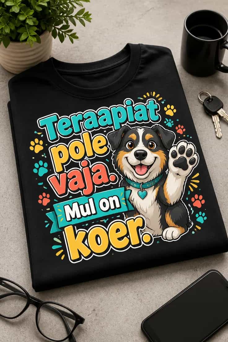 Koeraga T-särk – Teraapiat pole vaja. Mul on koer.