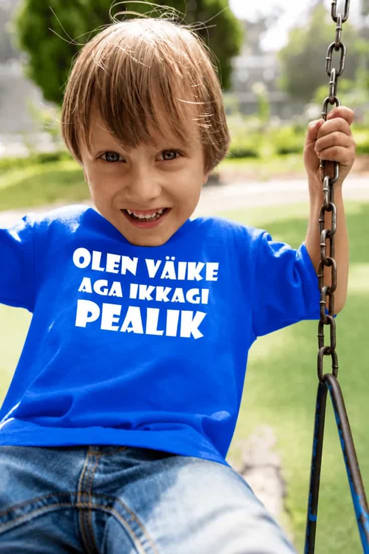Laste T-särk Väike aga pealik – OLEN VÄIKE