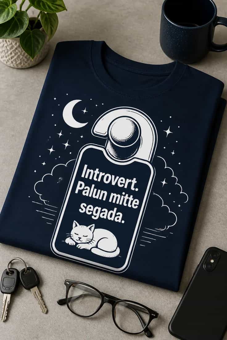 Naljakas T-särk „Introvert. Palun mitte segada.“