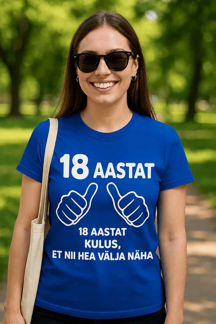 Naljakas T-särk 18 aastat hea välja näha