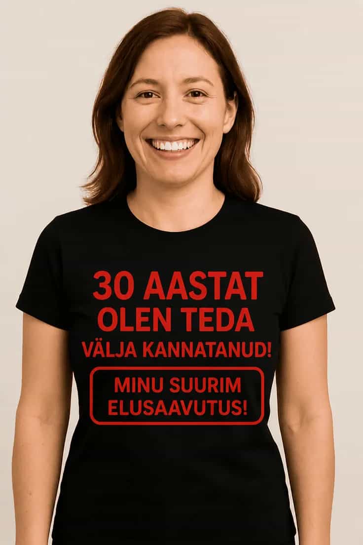 Naljakas T-sÀrk 30 aastat teda talunud soovitud aastaarvuga