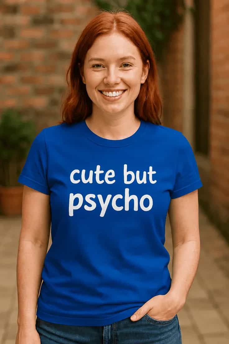 Naljakas T-särk „Cute but psycho“
