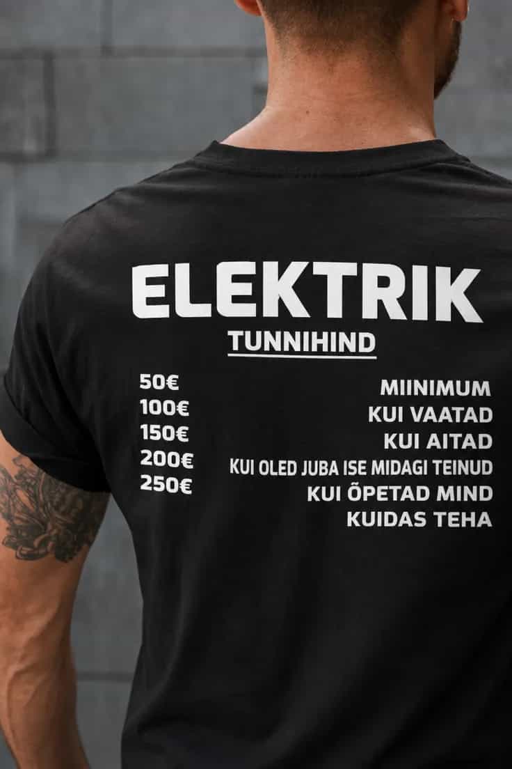 T-särk Elektriku tunnihind soovitud elukutsega