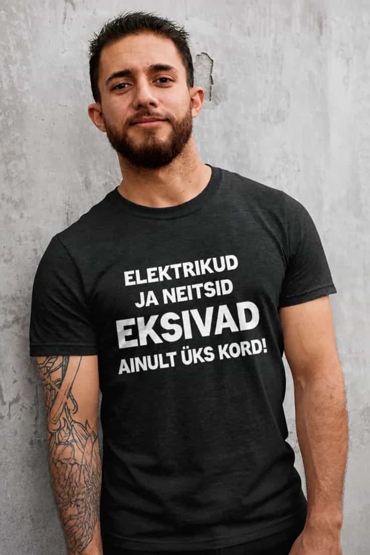 Naljakas T-särk Elektrikud ja neitsid – ELEKTRIKUD