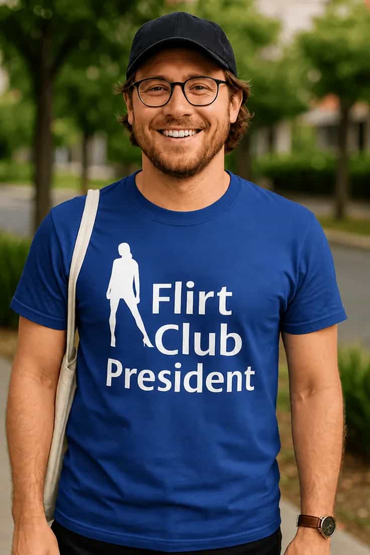 Naljakas T-särk „Flirt Club President“