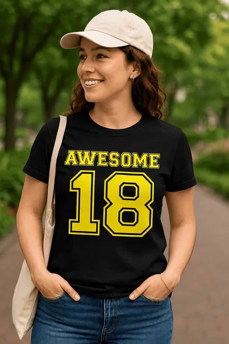 Naljakas T-särk Äge 18 – AWESOME 18