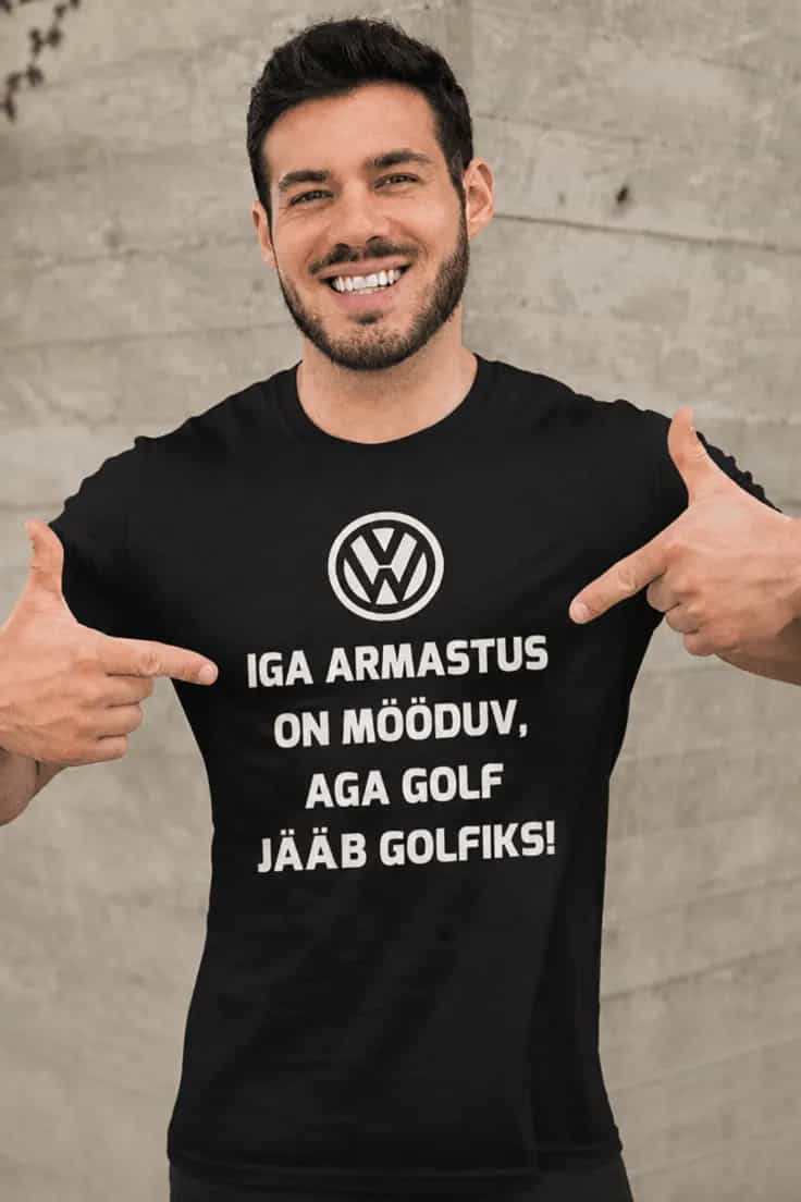 Naljakas T-särk Golf jääb golfiks – IGA ARMASTUS