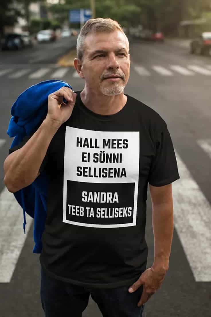 Naljakas T-särk hall mees nimega – HALL MEES