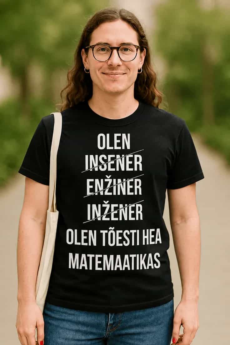 Naljakas T-särk Hea matemaatikas – OLEN INSENER
