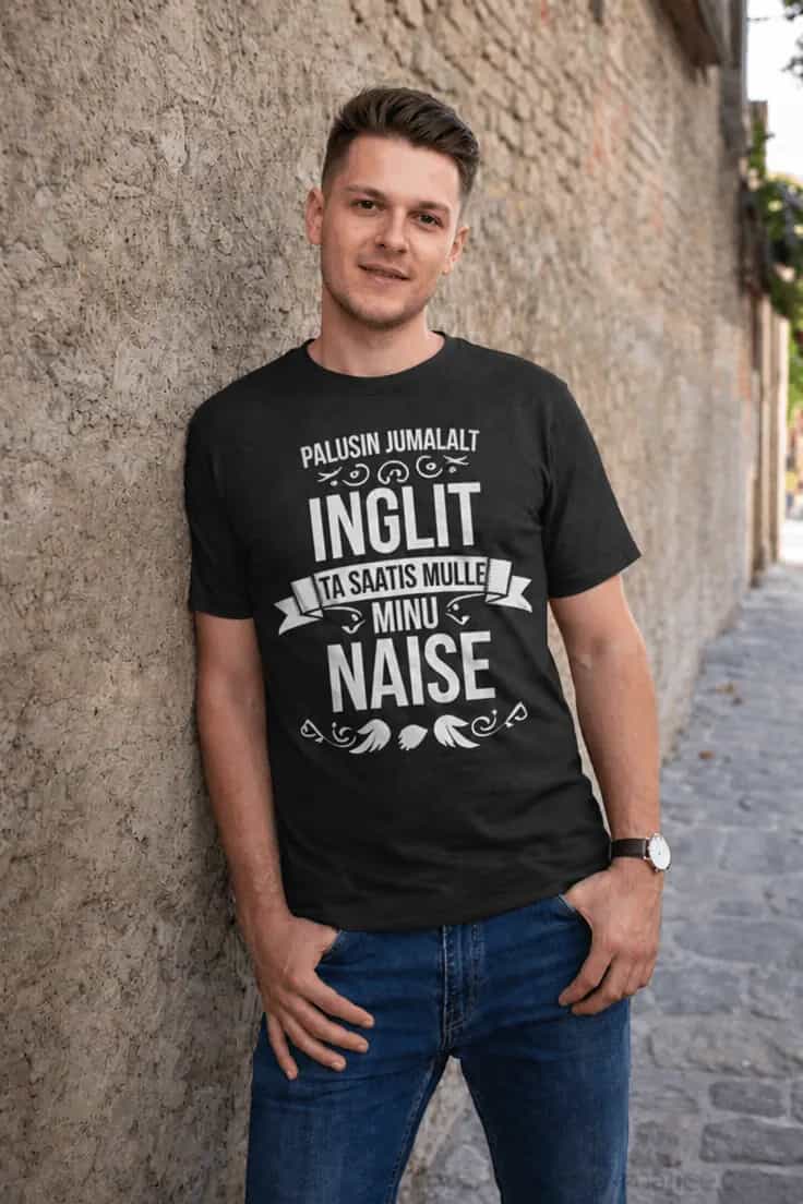 Naljakas T-särk Ingel ja naine | PALUSIN JUMALALT
