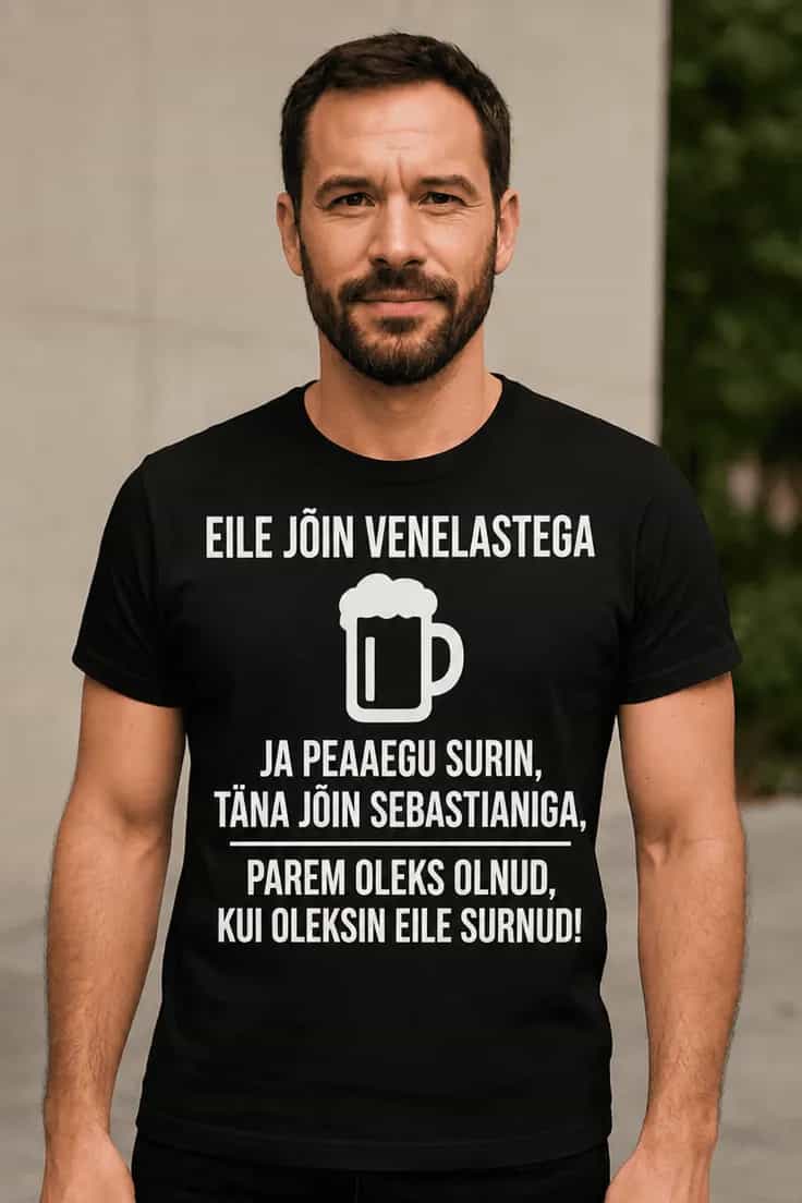 Naljakas T-särk Joomine nimega – EILE JÕIN VENELASTEGA