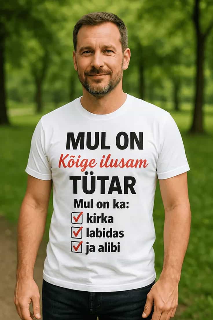 Naljakas T-särk Kõige ilusam tütar – MUL ON