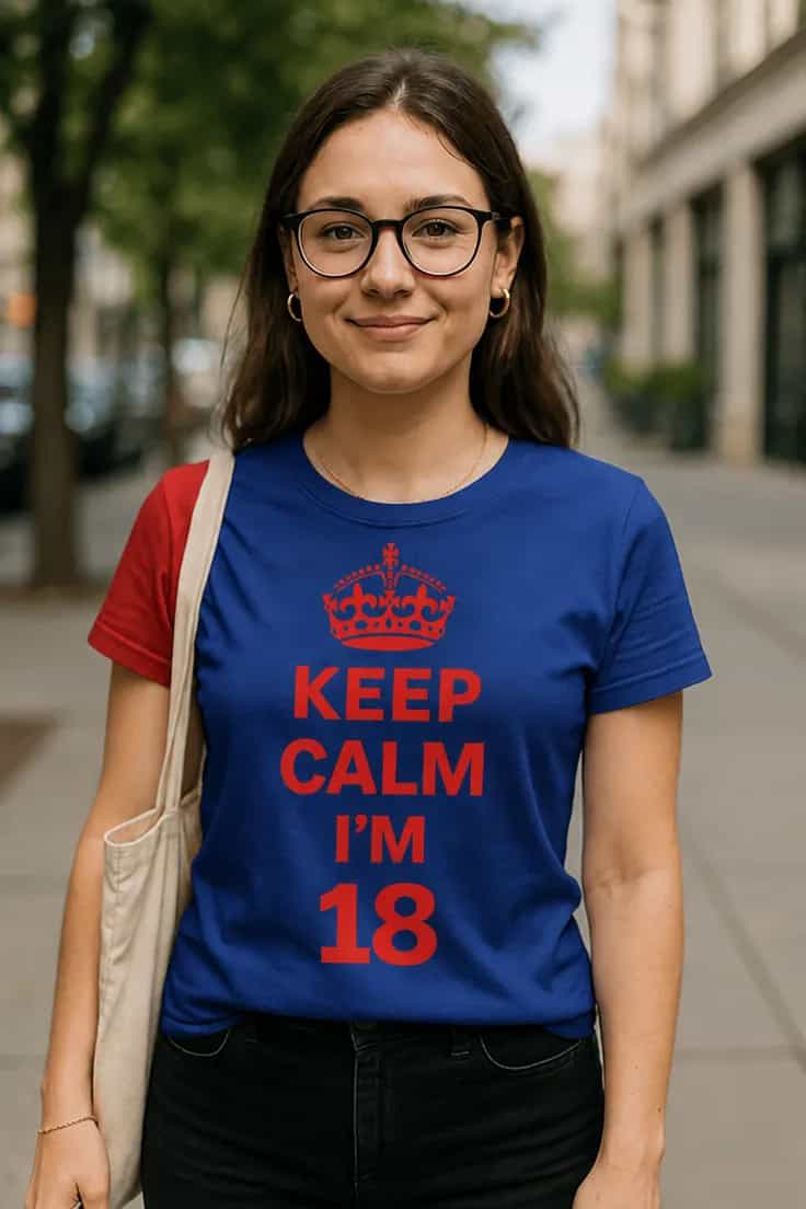 Naljakas T-särk Keep calm 18 – KEEP CALM I'M 18