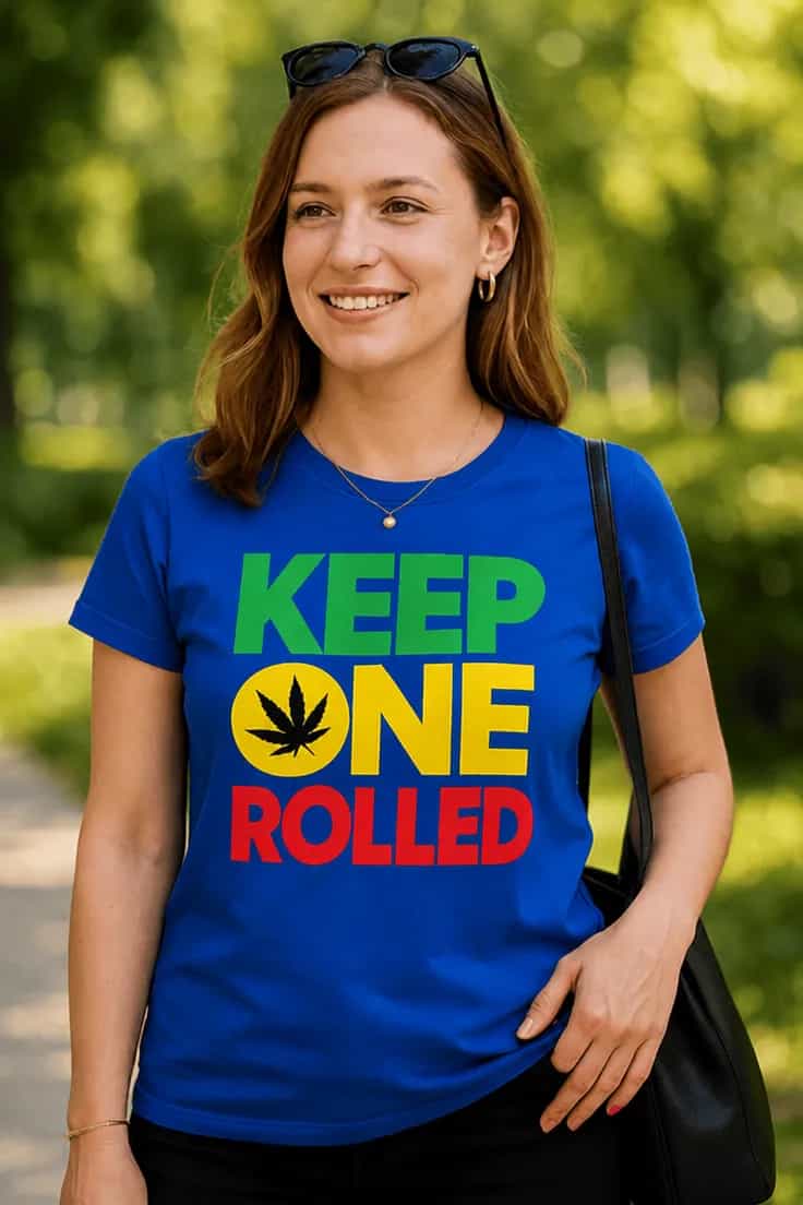 T-särk „Keep one rolled“ rastavärvides