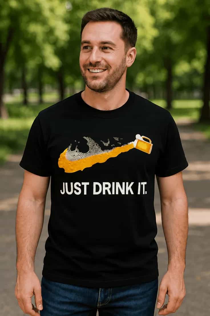 Naljakas T-särk Õllesõbra just drink it