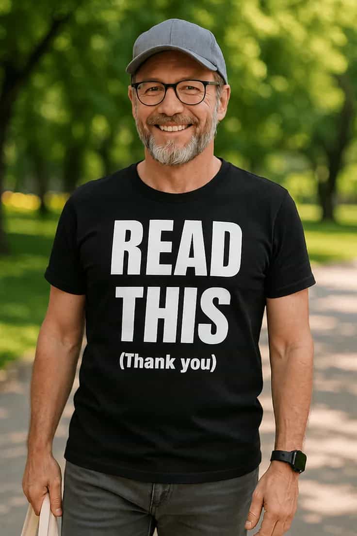 Naljakas T-särk „Read this (Thank you)“